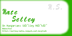 mate selley business card